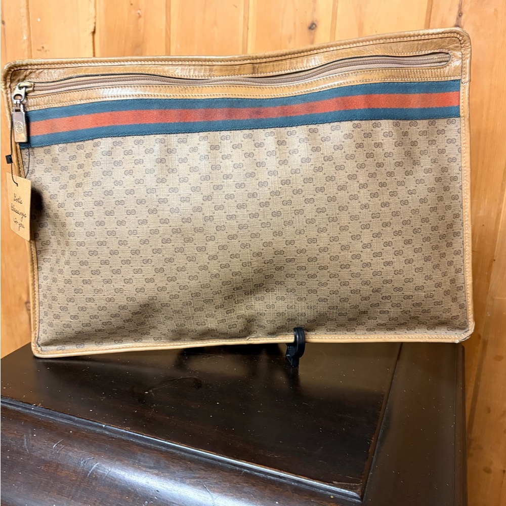 Gucci Brown and Tan Laptop Bag